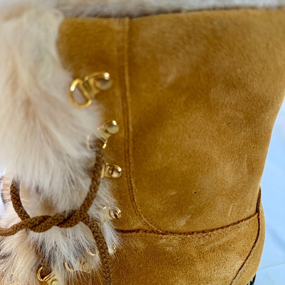 Montelliana STELLA GENUINE SHEARLING TRIMMED LACE-UP HEALED BOOT IN SEGALE - Picture 11 of 11